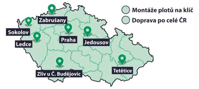 Mapa všech poboček Ploty Dobrý